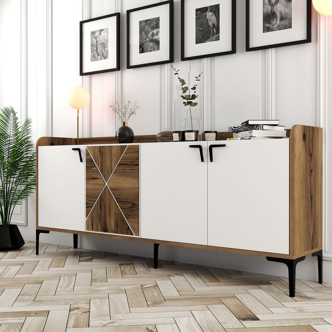 Konzolasztal Venedik - Walnut, White-Vashome.sk