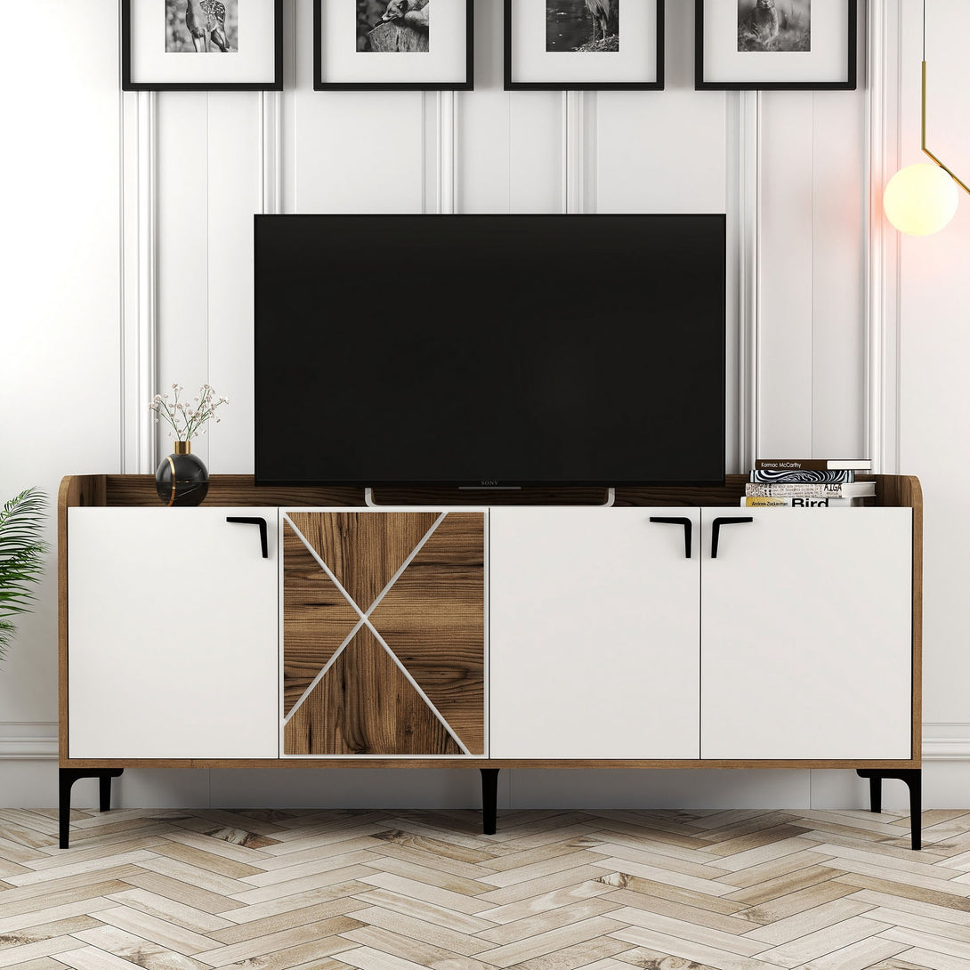 Konzolasztal Venedik - Walnut, White-Vashome.sk