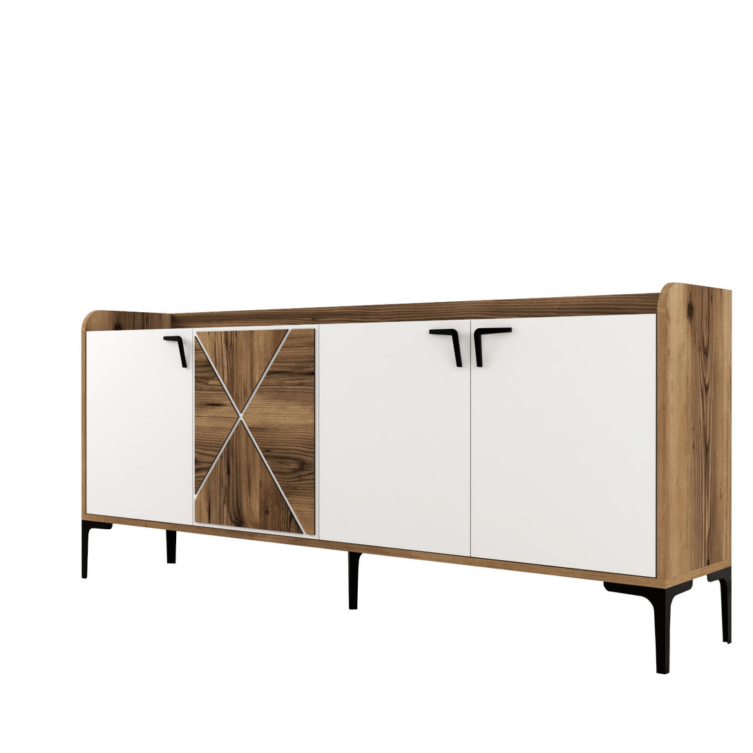 Konzolasztal Venedik - Walnut, White-Vashome.sk