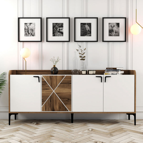 Konzolasztal Venedik - Walnut, White-Vashome.sk