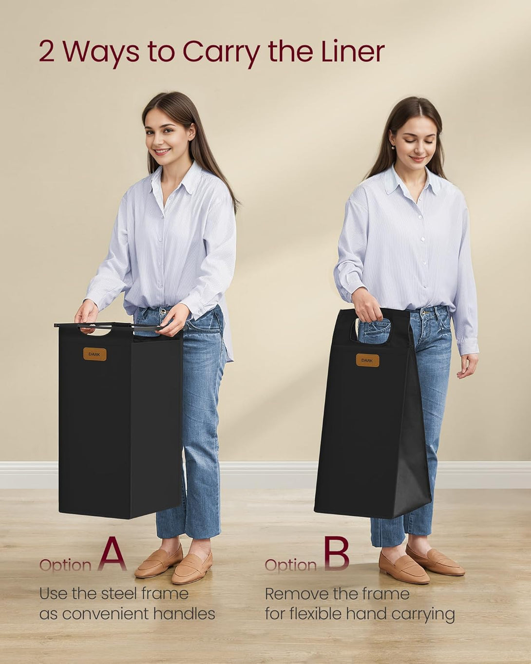 Szennyeskosár 4 rekesszel, 150 L-es ruhaválogató, fekete-szürke-Vashome.sk