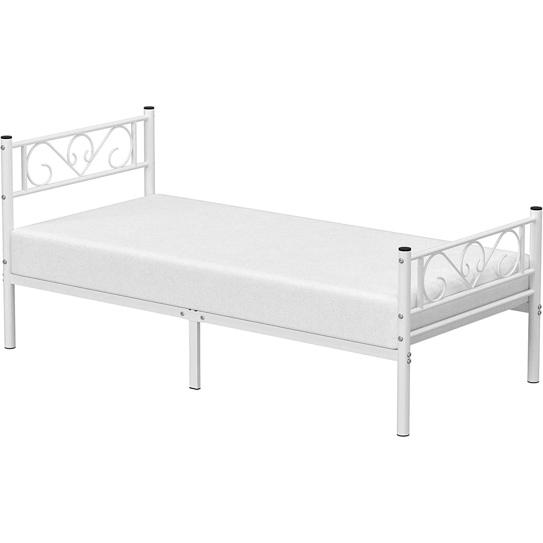 Kovový posteľný rám, jednolôžková posteľ 190 x 90 cm, biely | VASAGLE-Vashome.sk