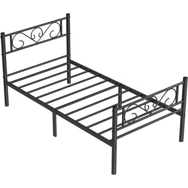 Kovový rám postele, jednolôžková posteľ 190 x 90 cm, čierny | VASAGLE-Vashome.sk