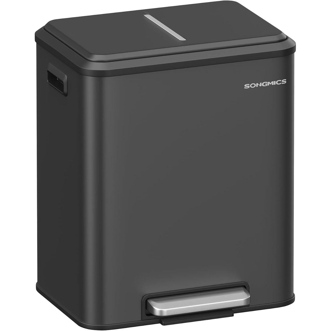 SONGMICS 2 x 15 literes konyhai szemetes fekete színben-Vashome.sk