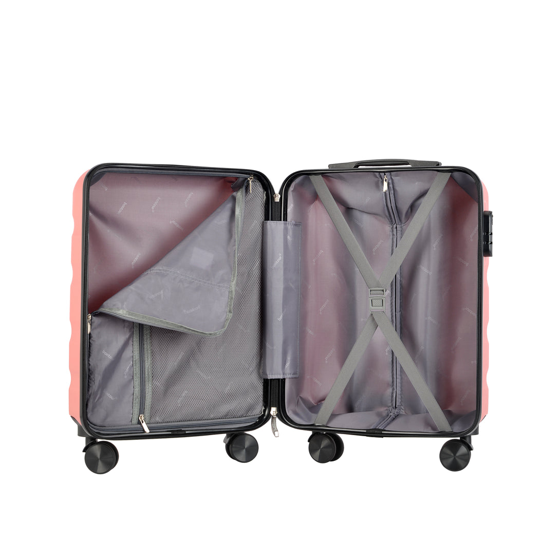 Kufor BONTOUR "WAVE" na 4 kolieskach, 55x39x20cm, rose gold-Vashome.sk