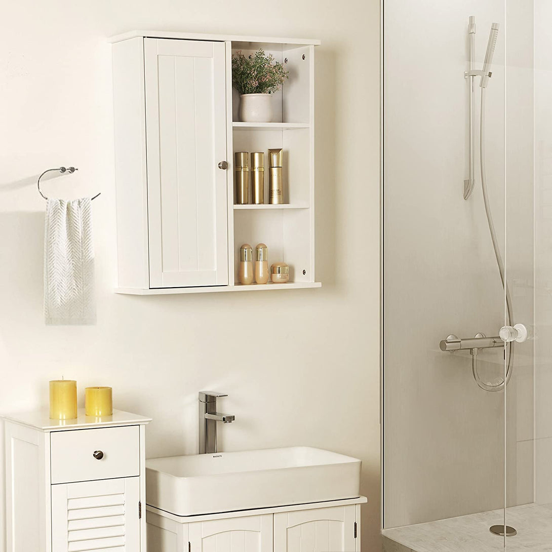 Kúpeľňová skrinka, nástenný úložný priestor, 60 x 18 x 71 cm, biela-Vashome.sk