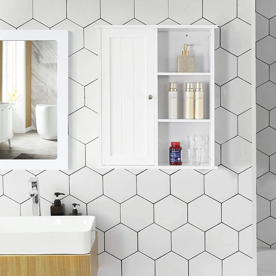 Kúpeľňová skrinka, nástenný úložný priestor, 60 x 18 x 71 cm, biela-Vashome.sk