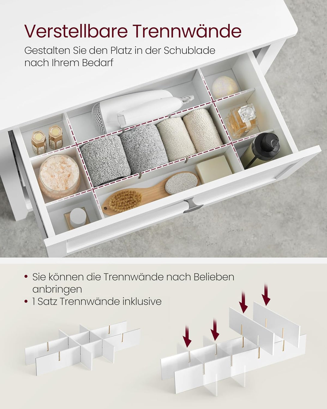 Fürdőszobai szekrény 2 fiókkal 30 × 60 × 80 cm, fehér-Vashome.sk