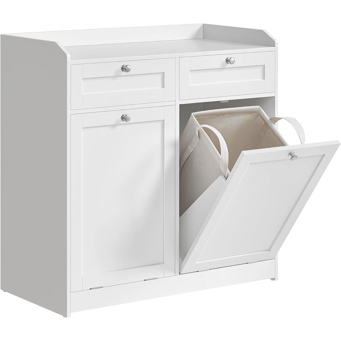 Fürdőszobai szekrény szennyeskosarakkal 40×78,9×80,2 cm, felhőfehér színben-Vashome.sk