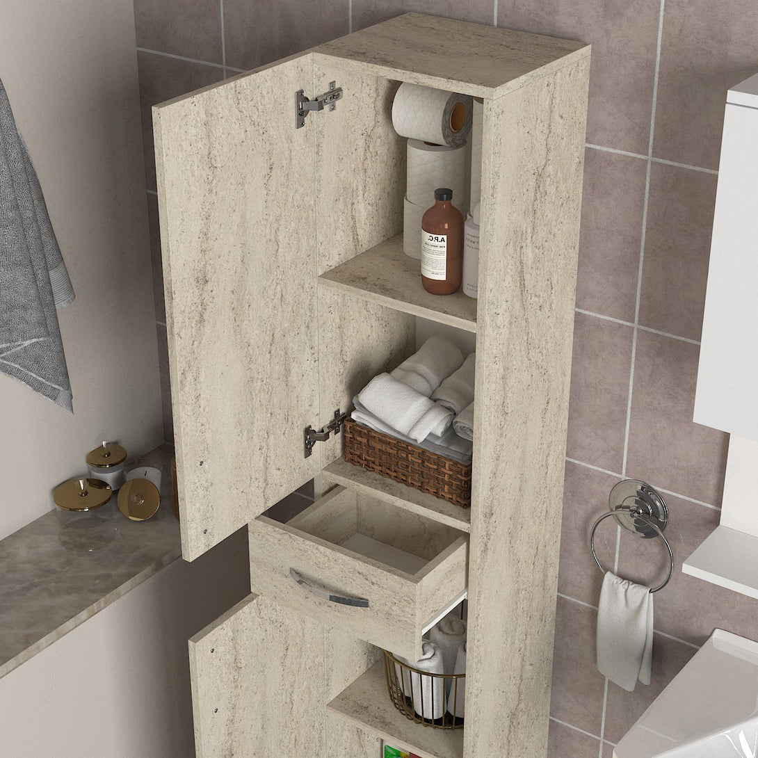 Fürdőszoba szekrény Selin 2 Doors 1 Drawer-Vashome.sk