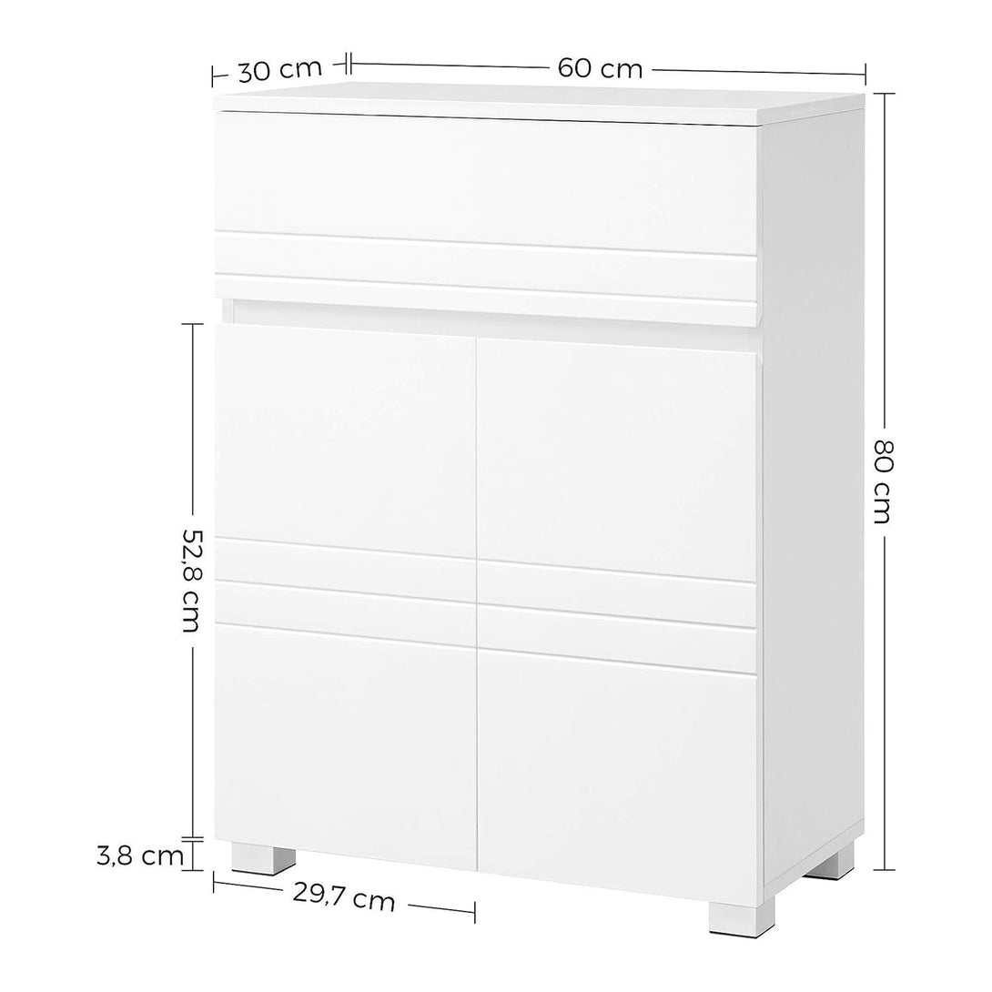 Kúpeľňová skrinka, so zásuvkou, 2 dvierkami, biela | VASAGLE-Vashome.sk