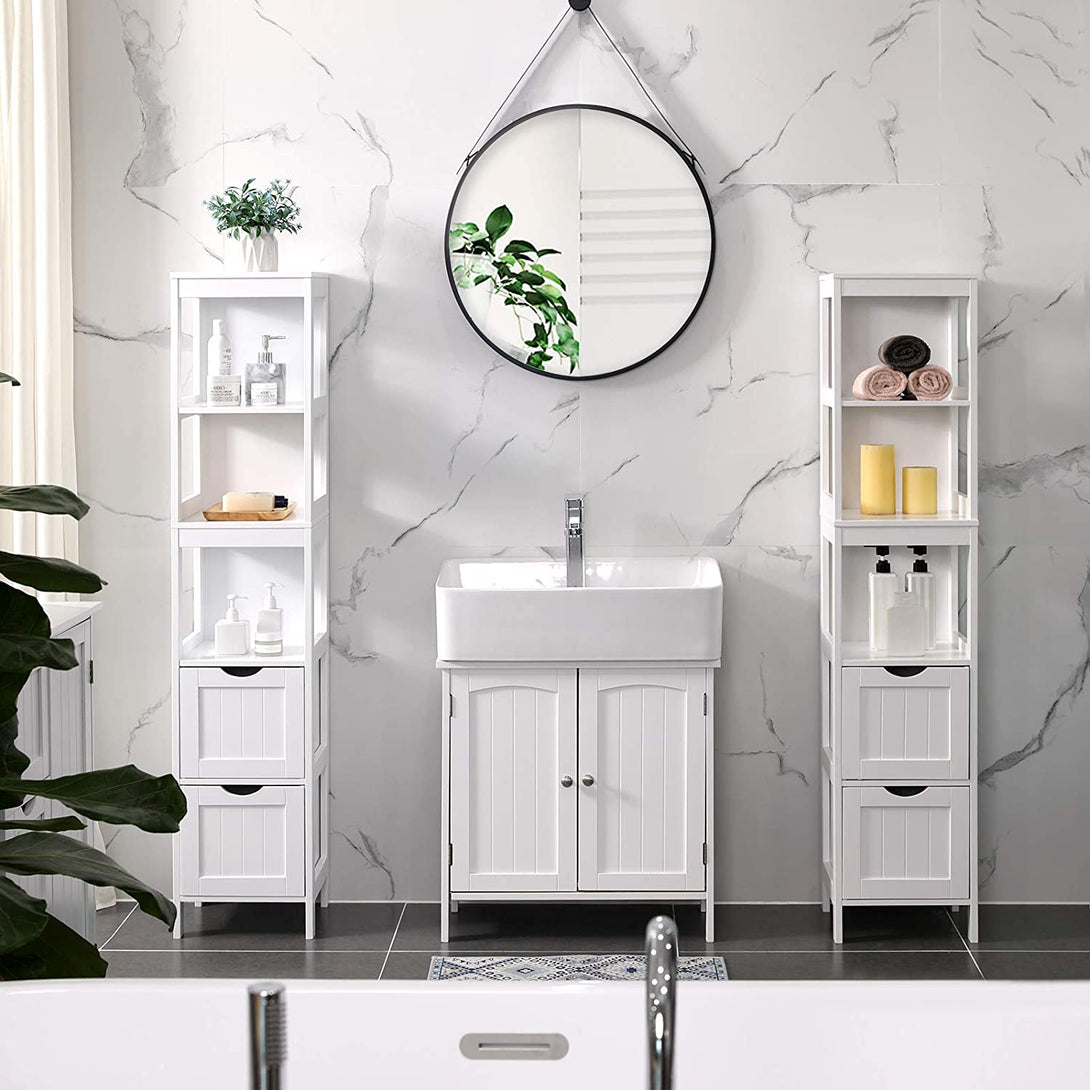 Kúpeľňová vysoká skrinka, 30 x 30 x 141,5 cm, biela-Vashome.sk