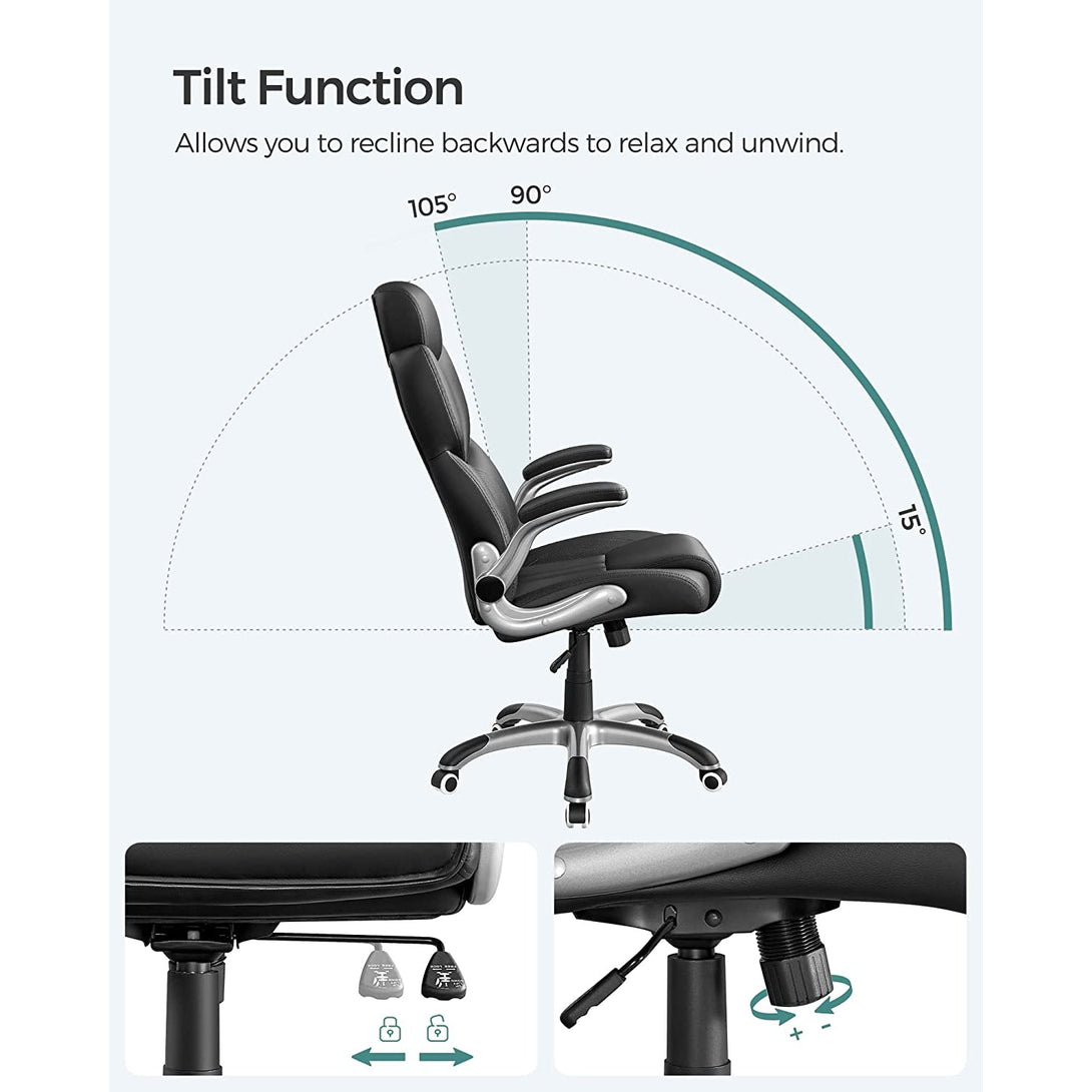 Luxusné kancelárske kreslo, kancelárska ergonomická stolička, čierna | SONGMICS