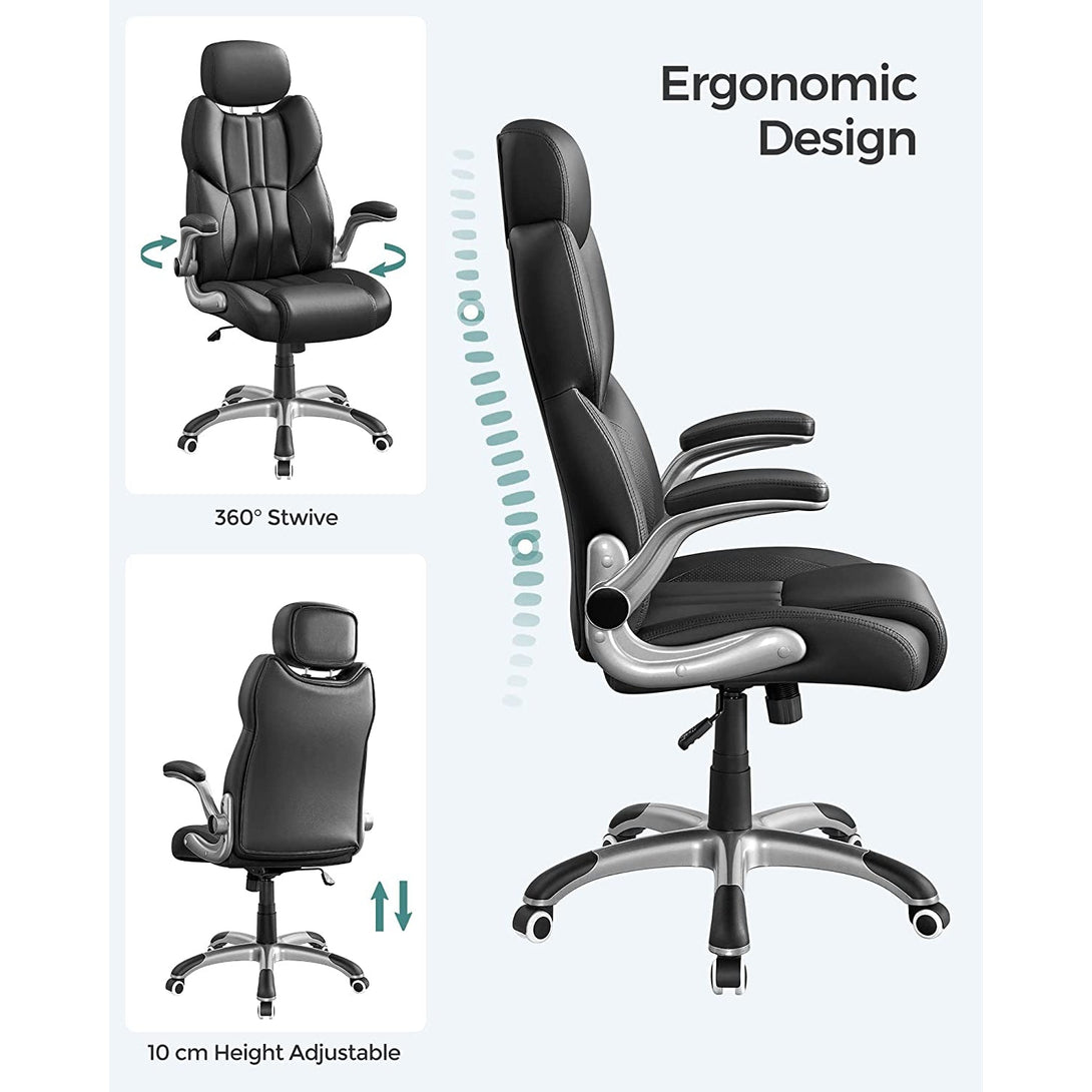 Luxusné kancelárske kreslo, kancelárska ergonomická stolička, čierna | SONGMICS