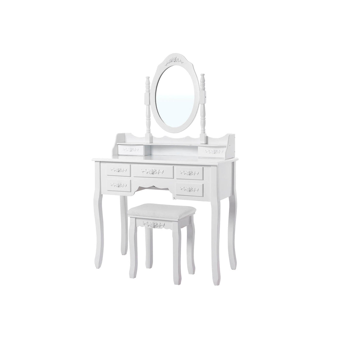 Luxusný toaletný stolík, biely-Vashome.sk