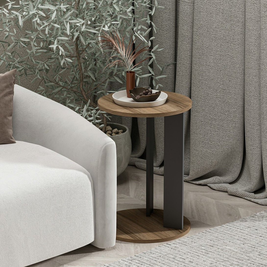 Kis asztal Ema - Walnut, Anthracite-Vashome.sk