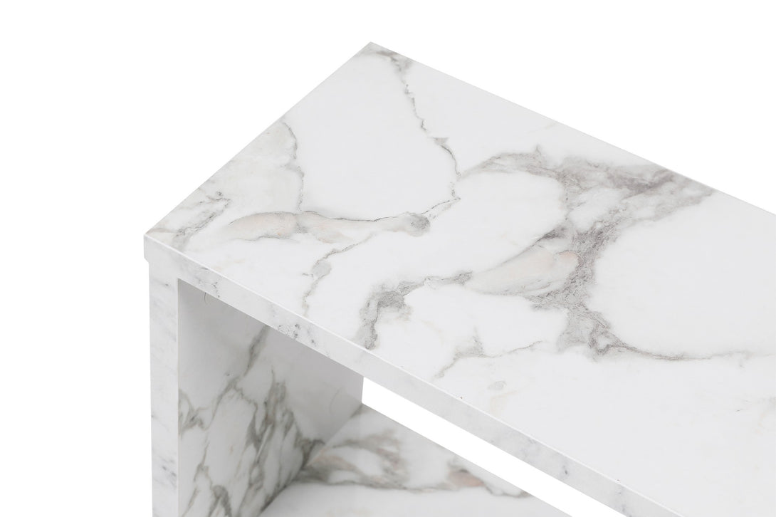 Kis asztal Life - White, Marble-Vashome.sk