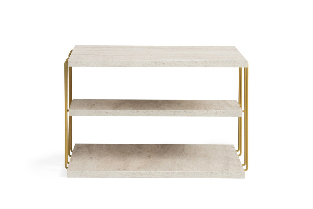 Kis asztal Lifon - Gold, Travertine-Vashome.sk