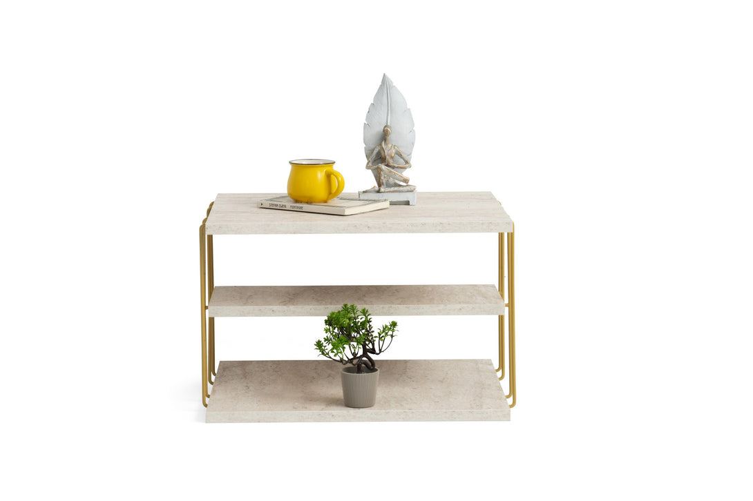 Kis asztal Lifon - Gold, Travertine-Vashome.sk