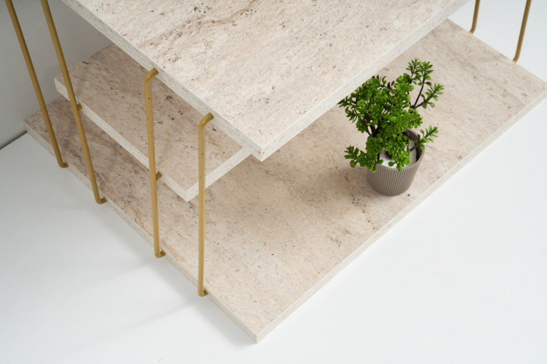 Kis asztal Lifon - Gold, Travertine-Vashome.sk