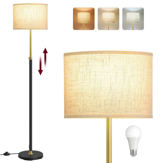 Moderná lampa na čítanie VASAGLE s nožným spínačom a LED žiarovkou, zlato-čierna-Vashome.sk