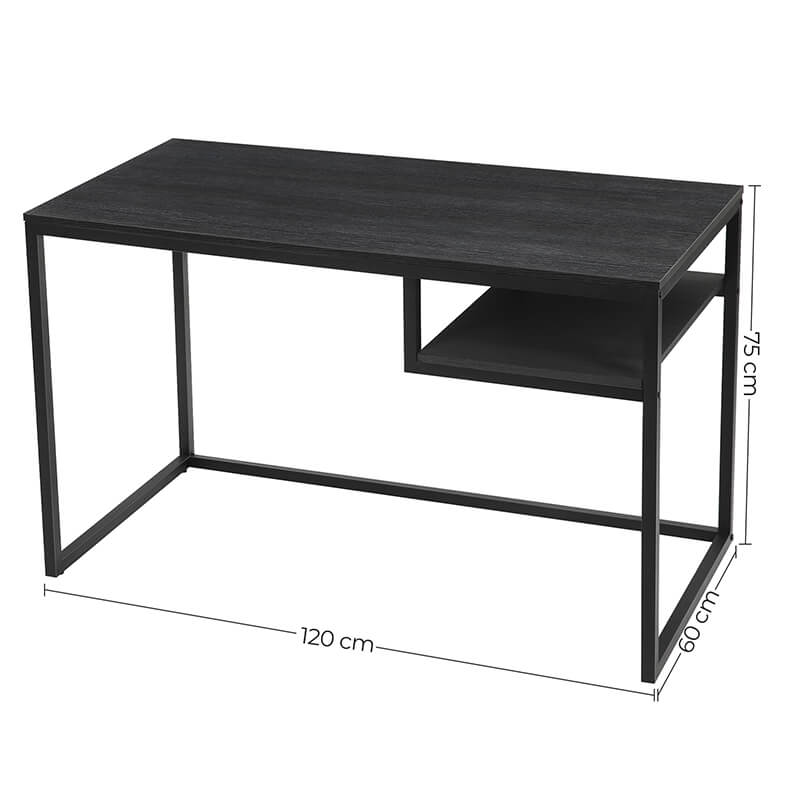 VASAGLE Moderný písací stôl, 120 x 60 x 75 cm, čierny-Vashome.sk