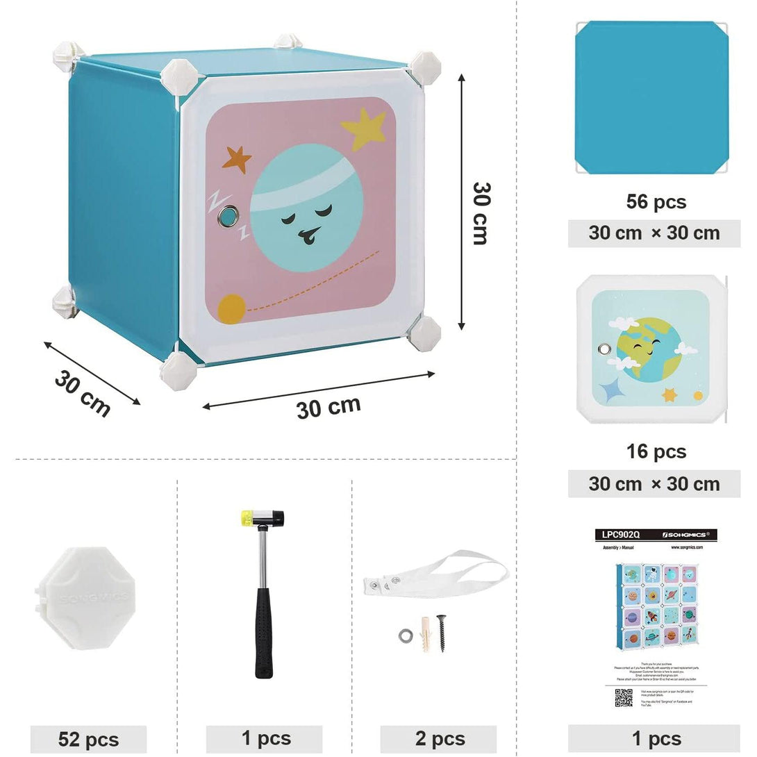 Modulárna detská skrinka s 15 priehradkami, vesmírny motív | SONGMICS-Vashome.sk