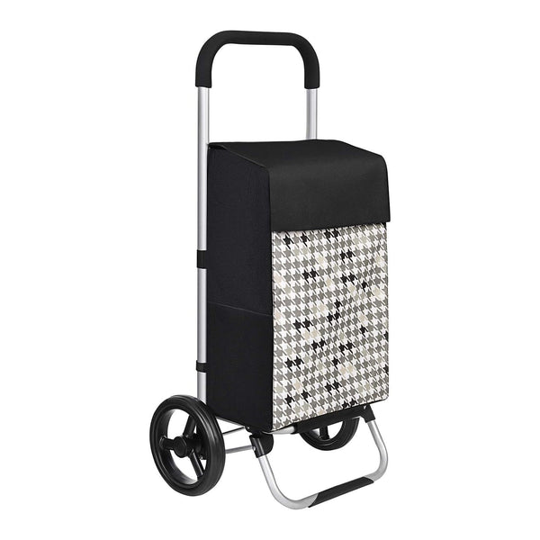 Nákupný vozík, nákupná taška na kolieskach 40 l, s háčikmi, čierny | SONGMICS-Vashome.sk
