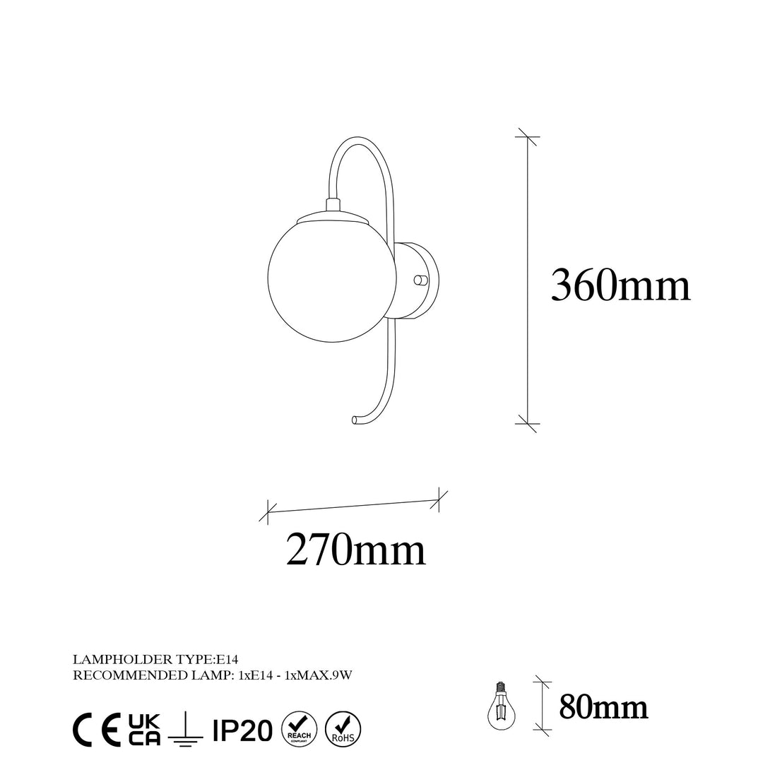 Nástenná lampa, Jewel - 10560-Vashome.sk