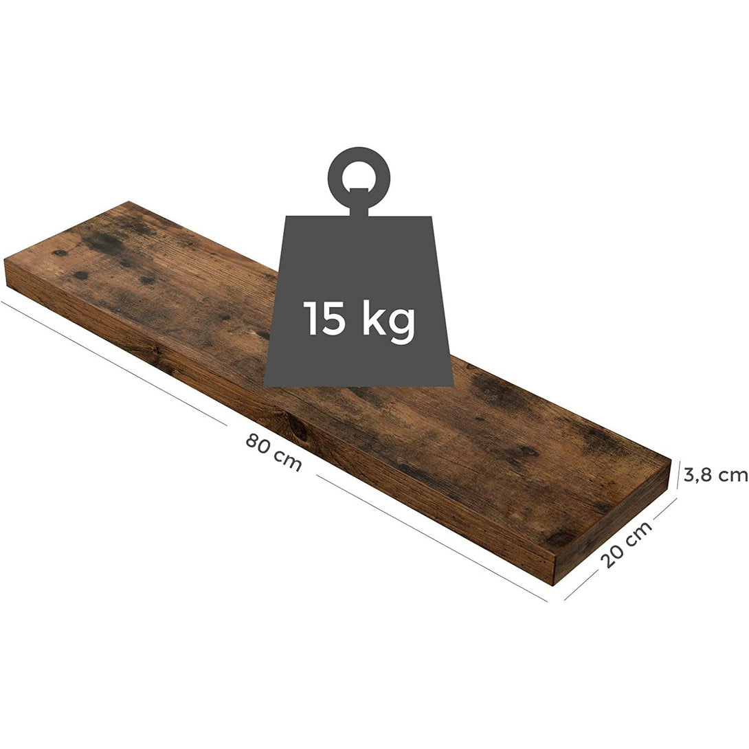 Plávajúca nástenná polica, 80 cm, rustikálna hnedá-Vashome.sk