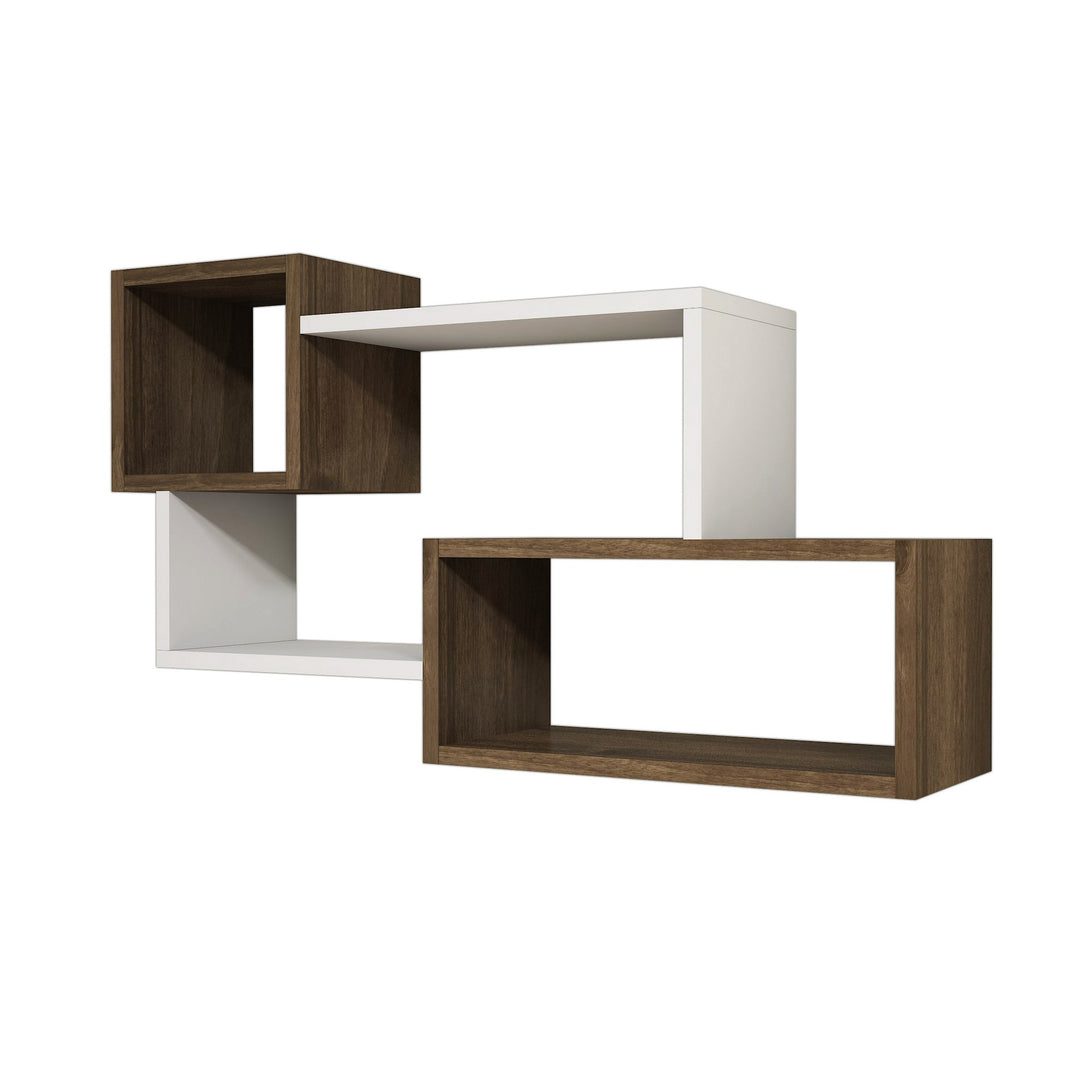 Fali polc Afro - White, Walnut-Vashome.sk