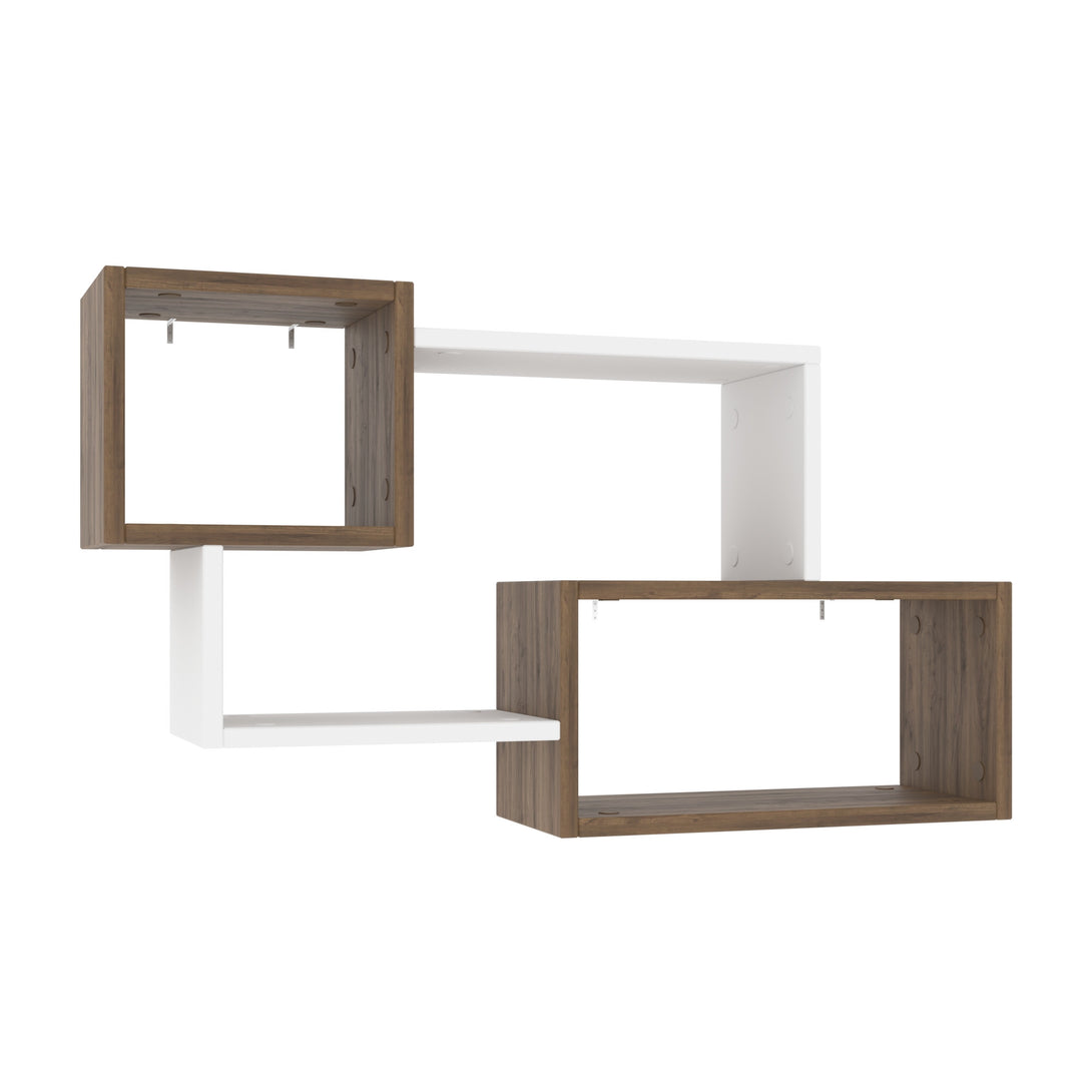 Fali polc Ayder - Walnut, White-Vashome.sk