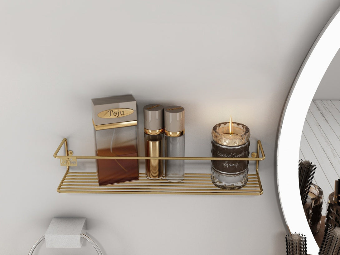 Fali polc Banyo Makyaj Rafı, Baharatlık - Gold-Vashome.sk