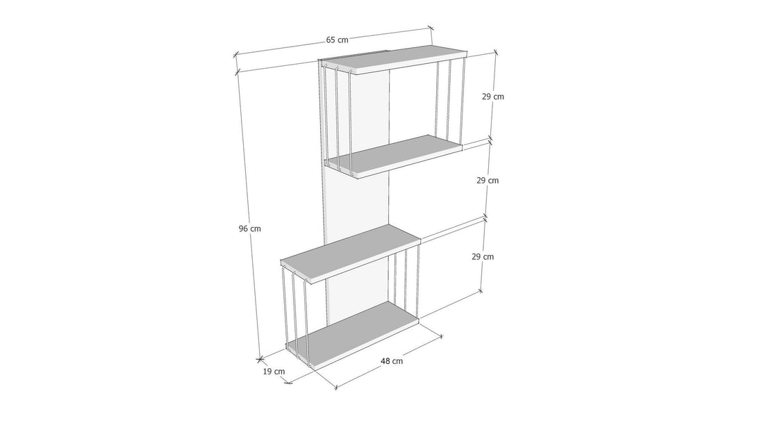 Fali polc Destan - Anthracite, Pine-Vashome.sk