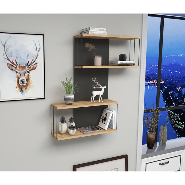 Fali polc Destan - Anthracite, Pine-Vashome.sk