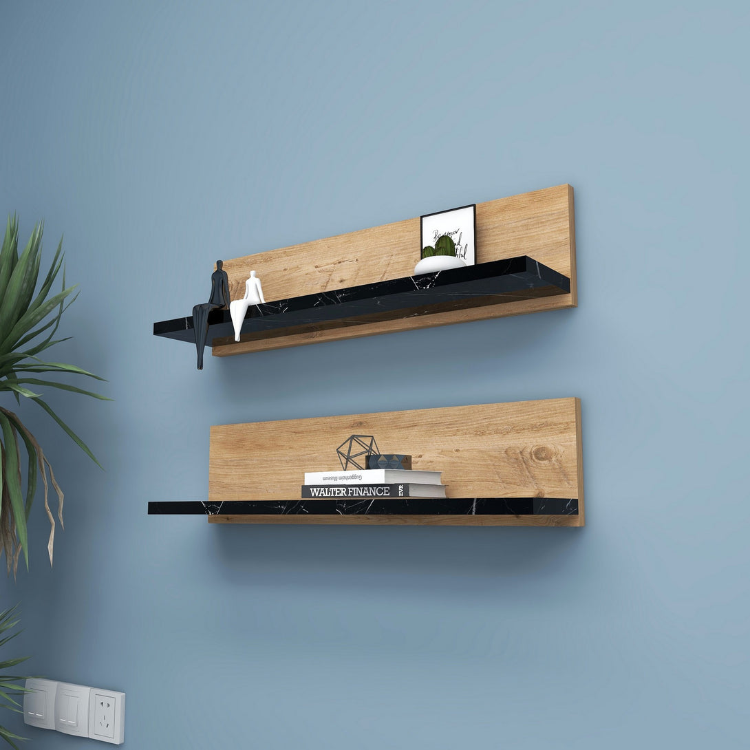 Fali polc Shelf - Black-Vashome.sk