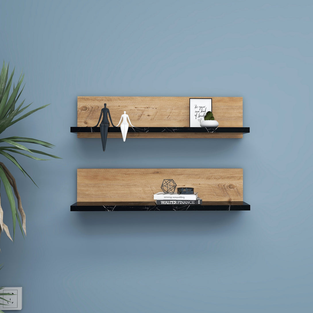 Fali polc Shelf - Black-Vashome.sk