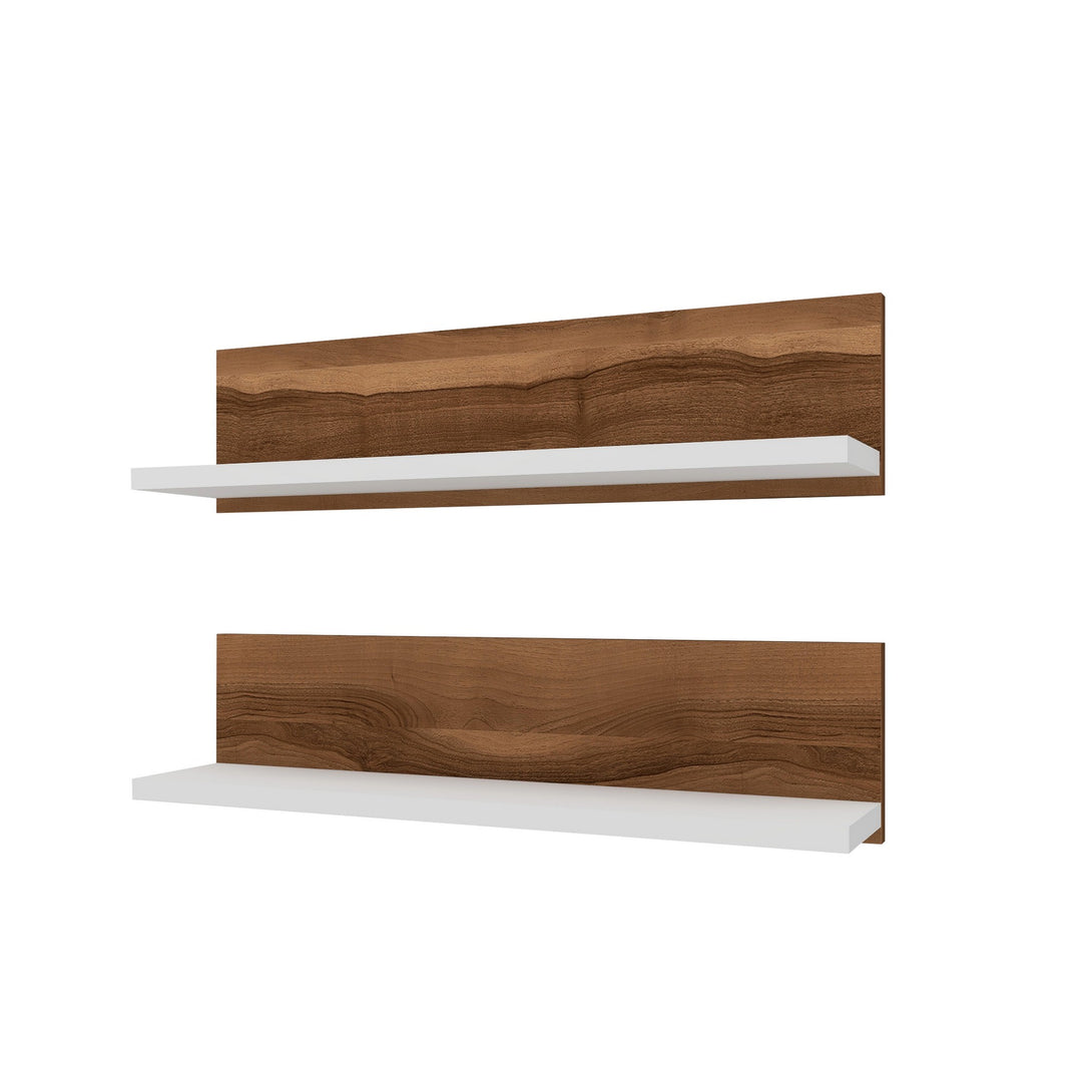 Fali polc Shelf - Walnut, White-Vashome.sk