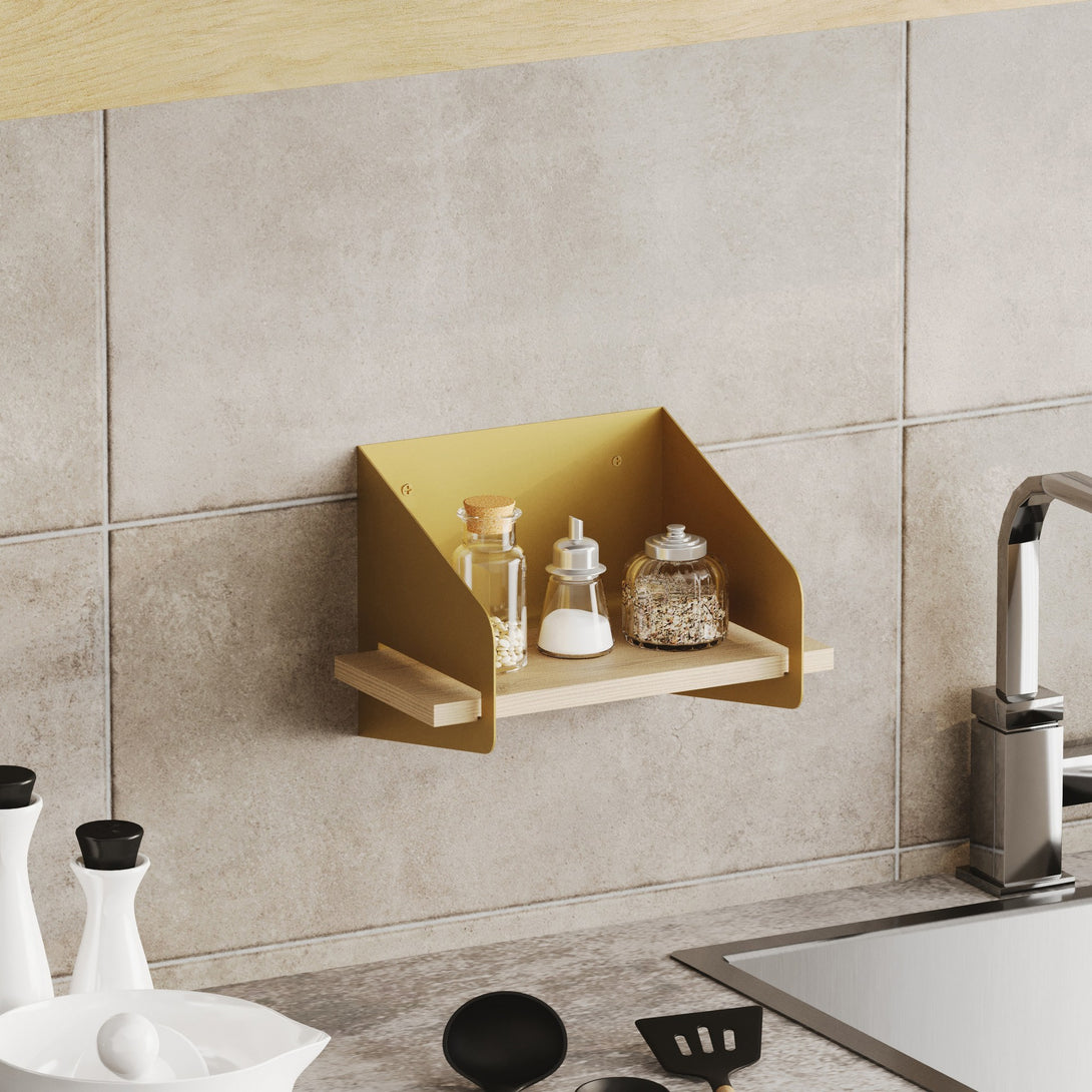 Fali polc Short Arm - Gold-Vashome.sk