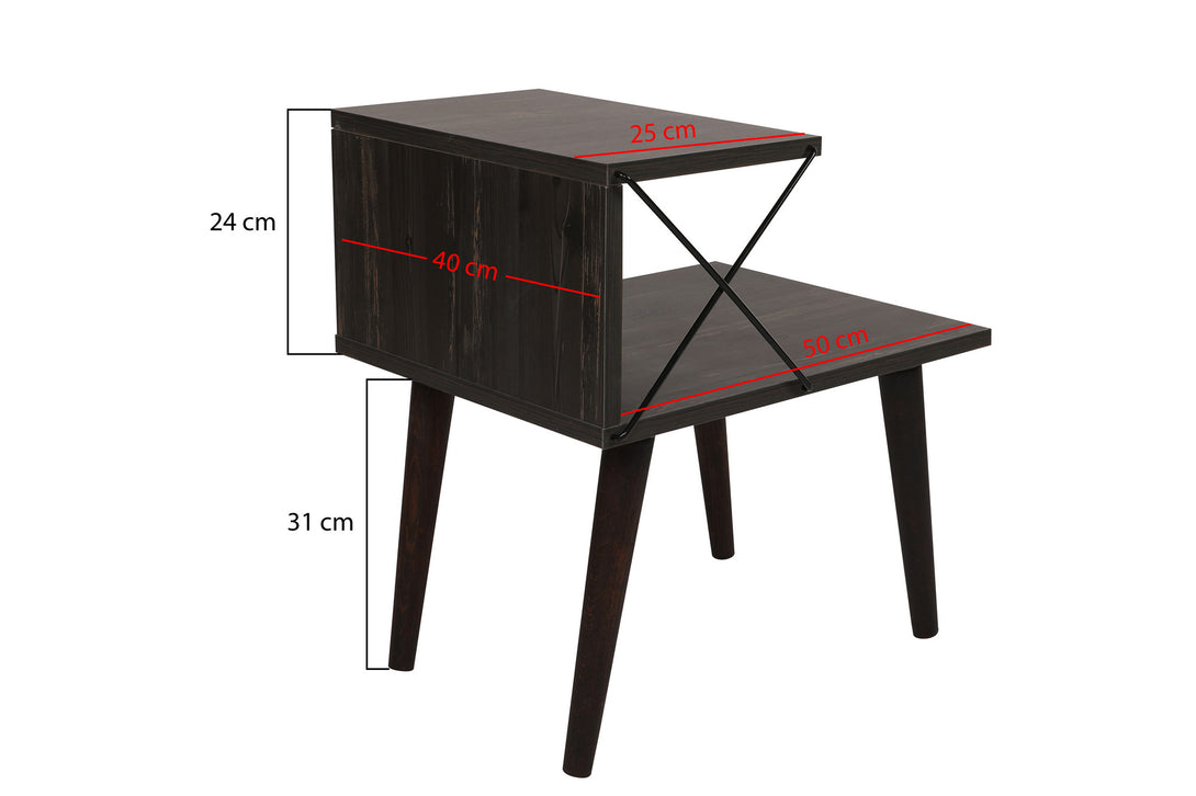 Nočný stôl Cross - Dark Brown-Vashome.sk