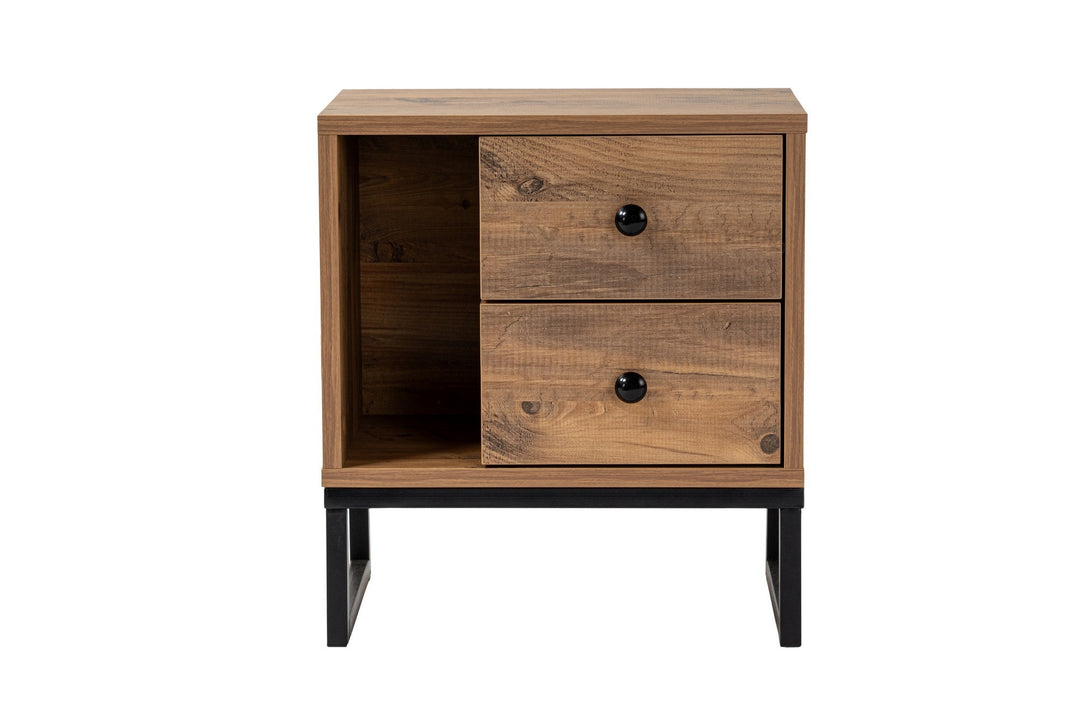 Nočný stôl Glimmer - Atlantic Pine, Black-Vashome.sk