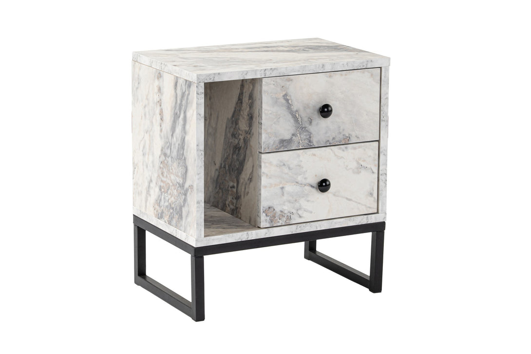 Nočný stôl Glimmer - Fressia Marble, Black-Vashome.sk