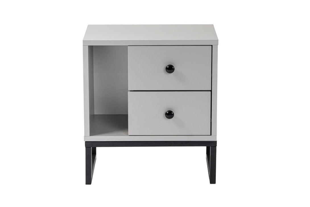 Nočný stôl Glimmer - Grey, Black-Vashome.sk