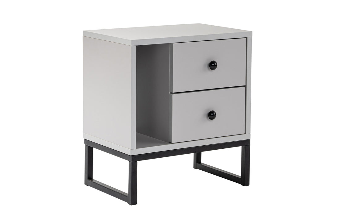 Nočný stôl Glimmer - Grey, Black-Vashome.sk