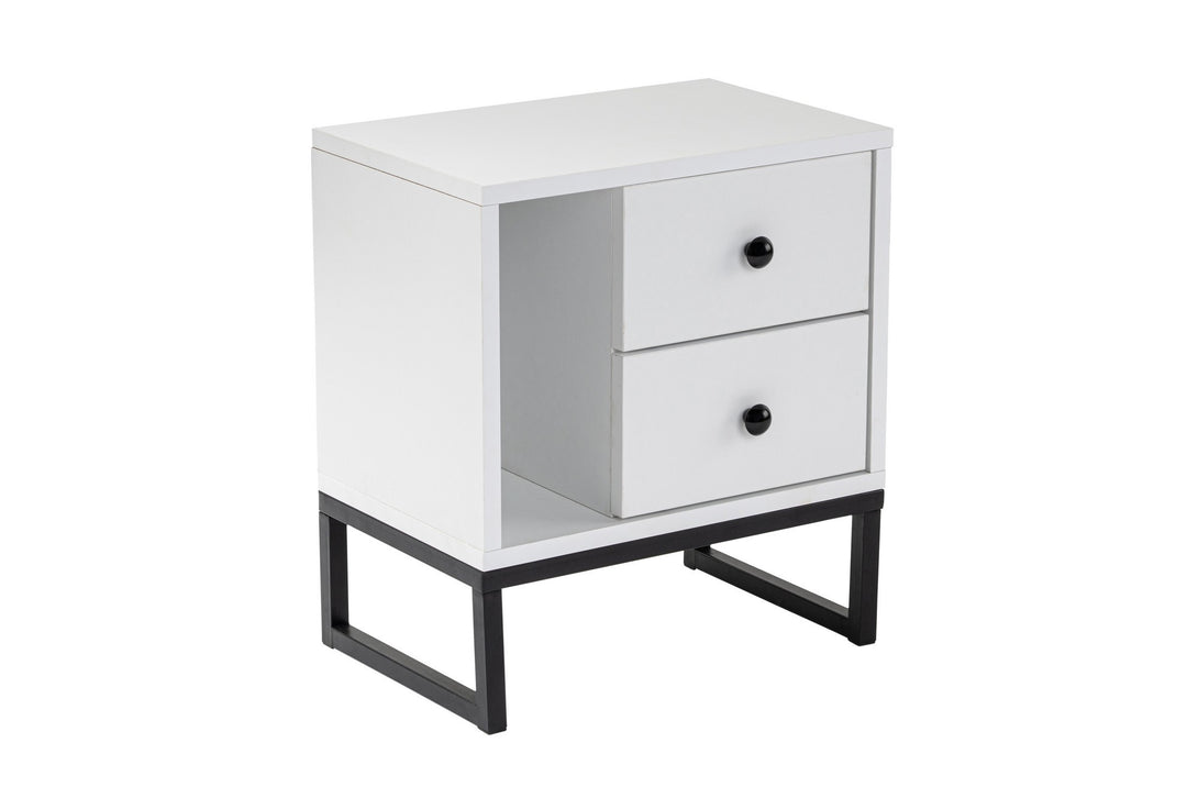 Nočný stôl Glimmer - White, Black-Vashome.sk