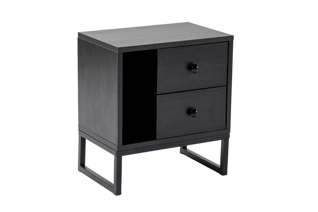 Nočný stôl Glimmer - Wood Black, Black-Vashome.sk