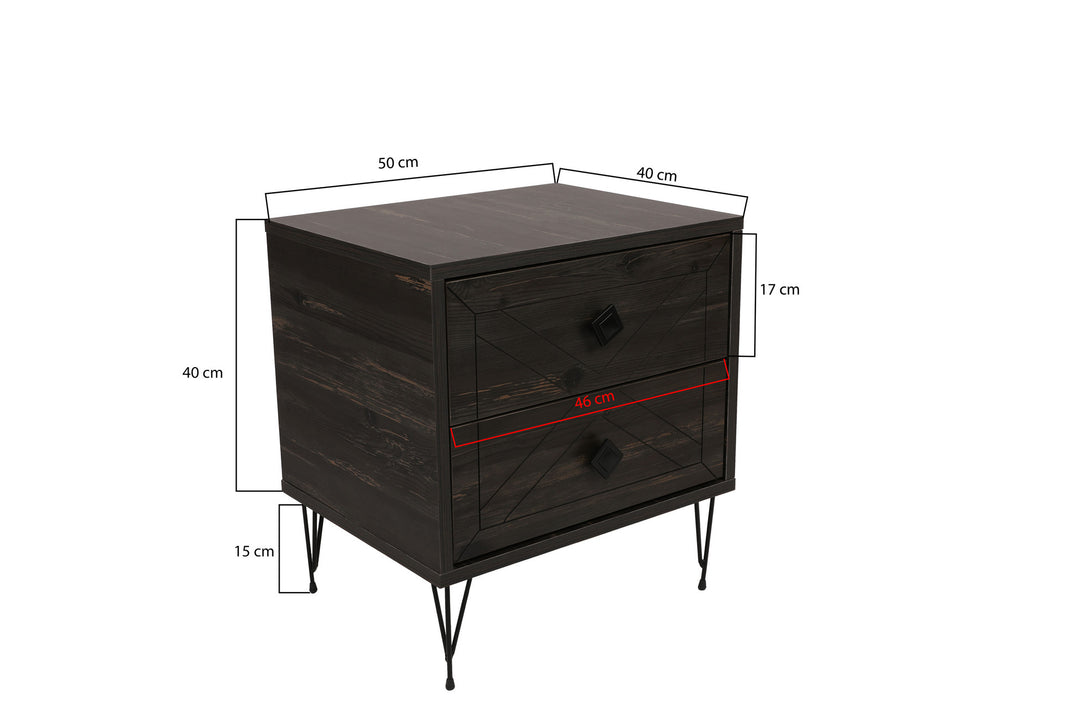 Nočný stôl Luna - Dark Brown-Vashome.sk