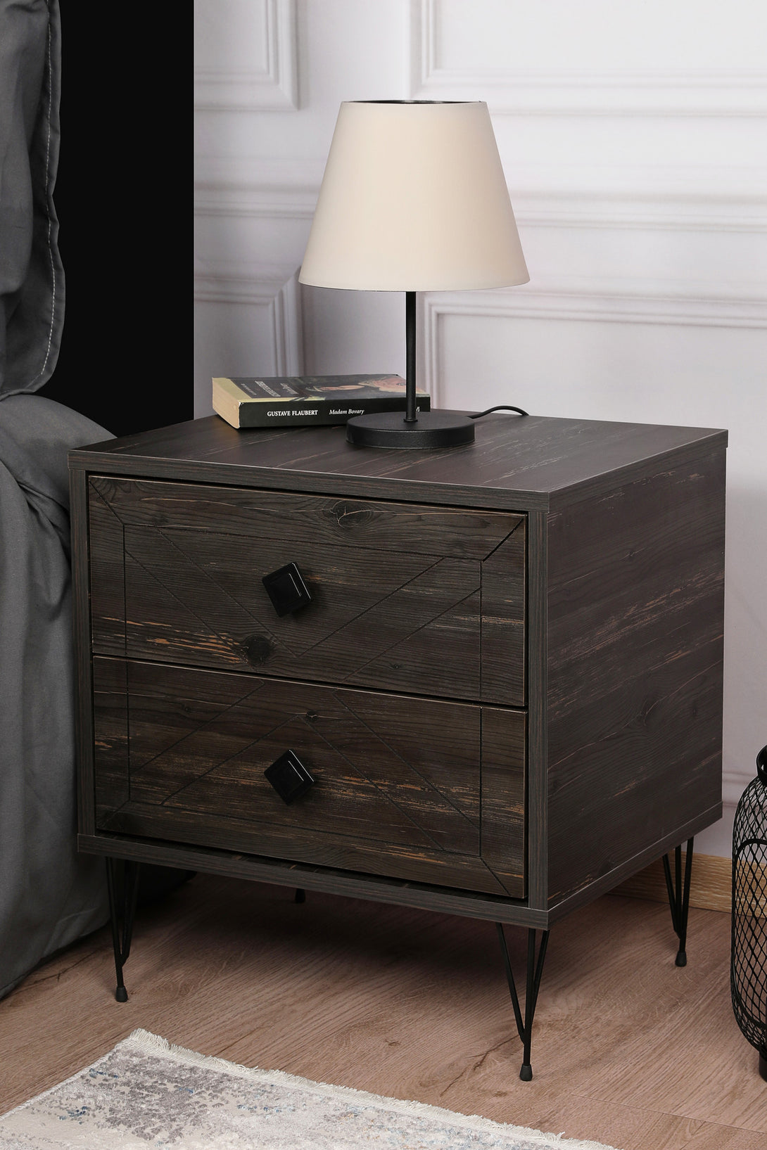 Nočný stôl Luna - Dark Brown-Vashome.sk