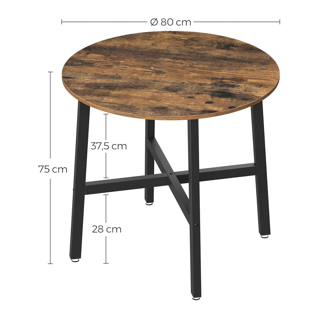 Okrúhly kuchynský stôl, malý jedálenský stôl, rustikálny hnedý | VASAGLE-Vashome.sk