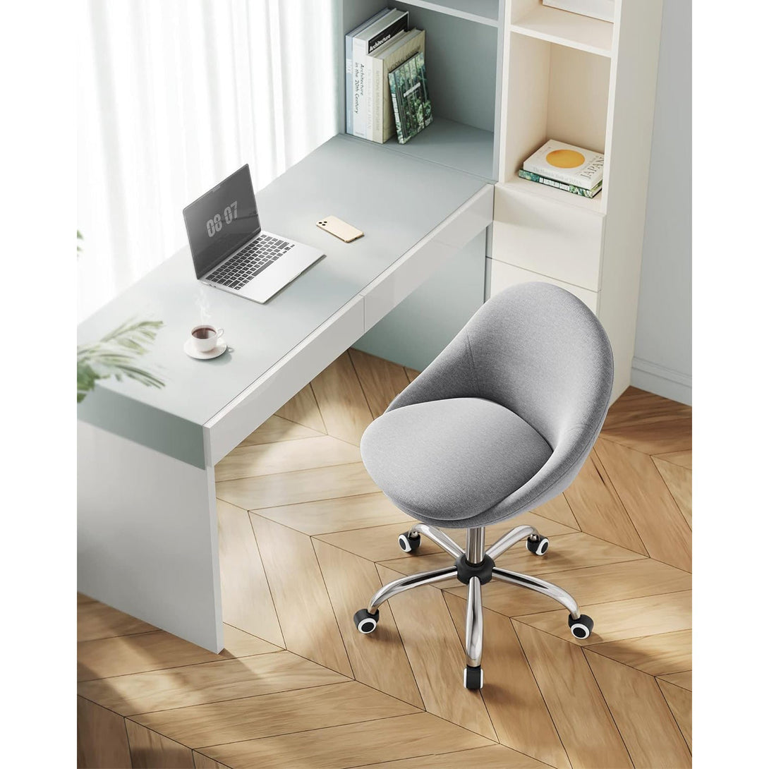Otočná pracovná stolička pre domácu kanceláriu, výškovo nastaviteľná, sivá farba-Vashome.sk